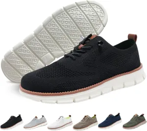 Breeze Shoes for Men Oxfords, Business Casual Shoes Breathable Mesh, Lace-Up Lightweight Sneakers Walking Shoe