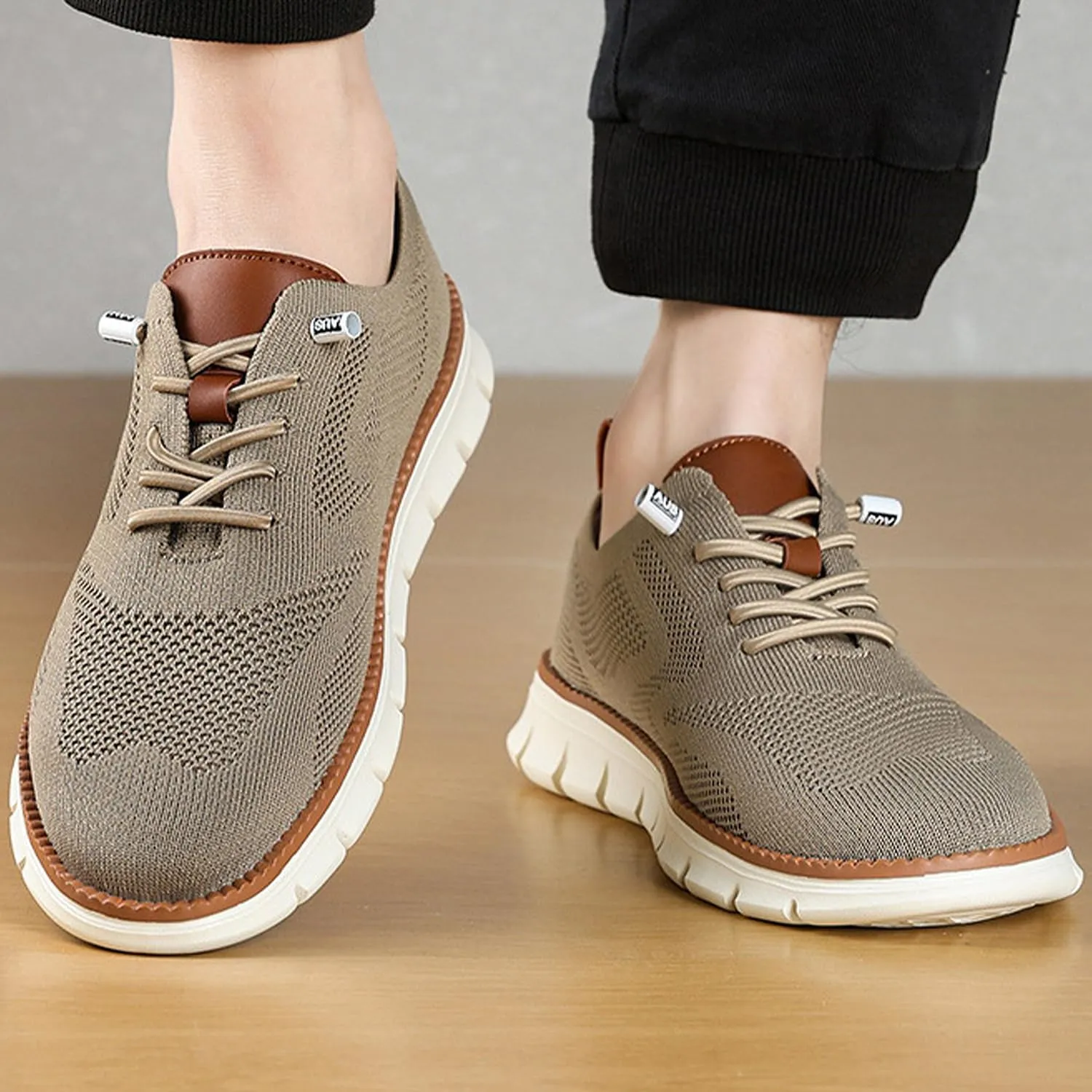 Breeze Shoes for Men Oxfords, Business Casual Shoes Breathable Mesh, Lace-Up Lightweight Sneakers Walking Shoe