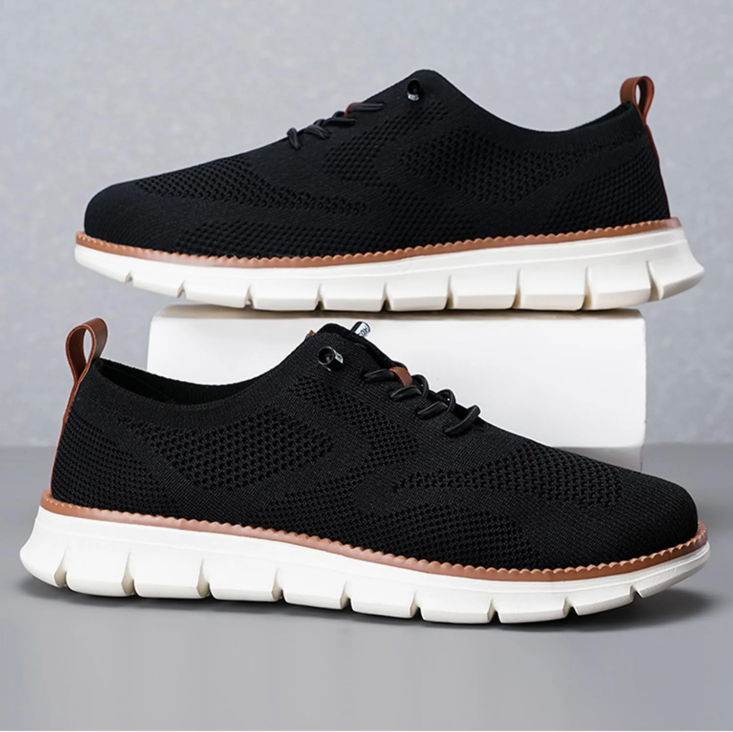 Breeze Shoes for Men Oxfords, Business Casual Shoes Breathable Mesh, Lace-Up Lightweight Sneakers Walking Shoe