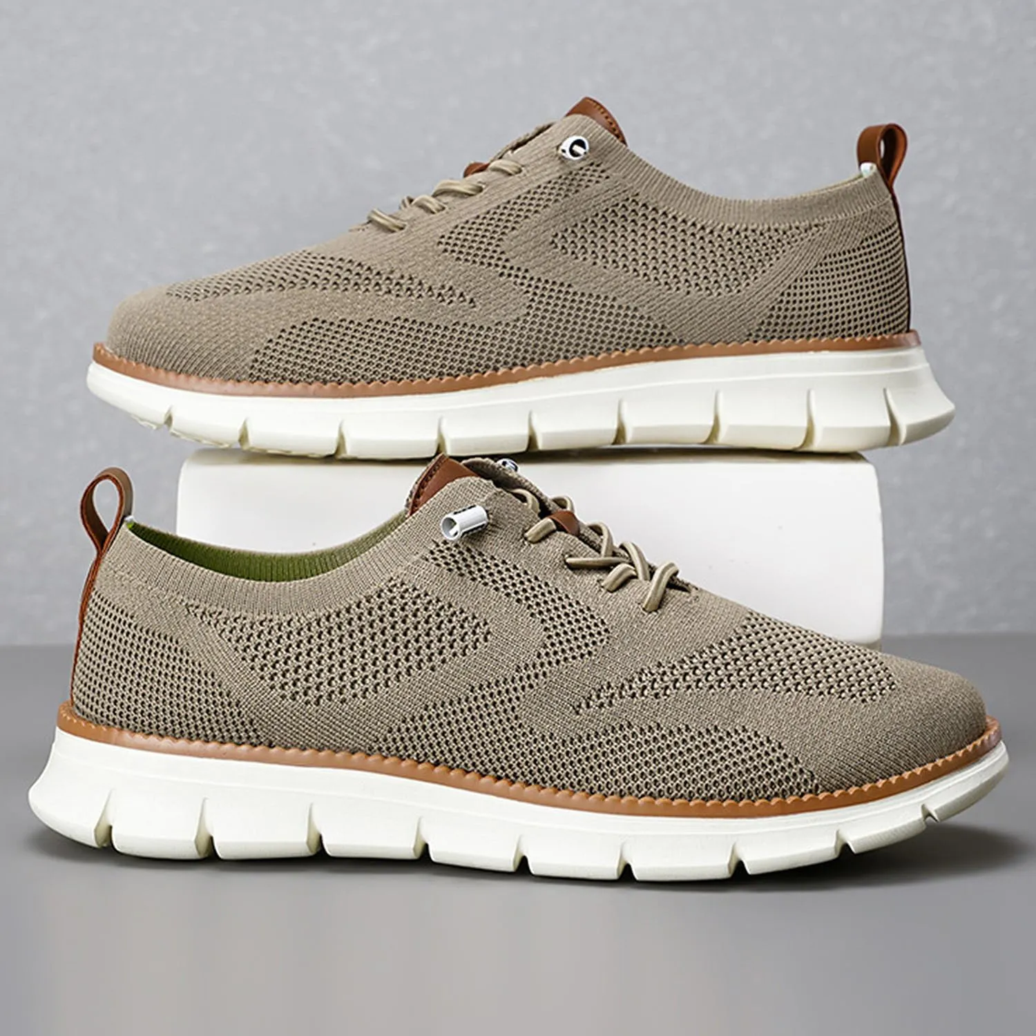 Breeze Shoes for Men Oxfords, Business Casual Shoes Breathable Mesh, Lace-Up Lightweight Sneakers Walking Shoe