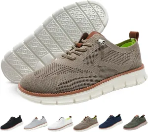 Breeze Shoes for Men Oxfords, Business Casual Shoes Breathable Mesh, Lace-Up Lightweight Sneakers Walking Shoe
