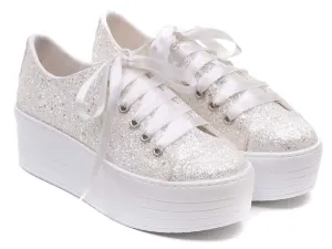 Bridal Shoes Wedding Sneakers, Personalized Shoes for Bride, Lace Bridal Tennis Shoes, bride platform shoes flat sole (38,5 EUR / 8 US)