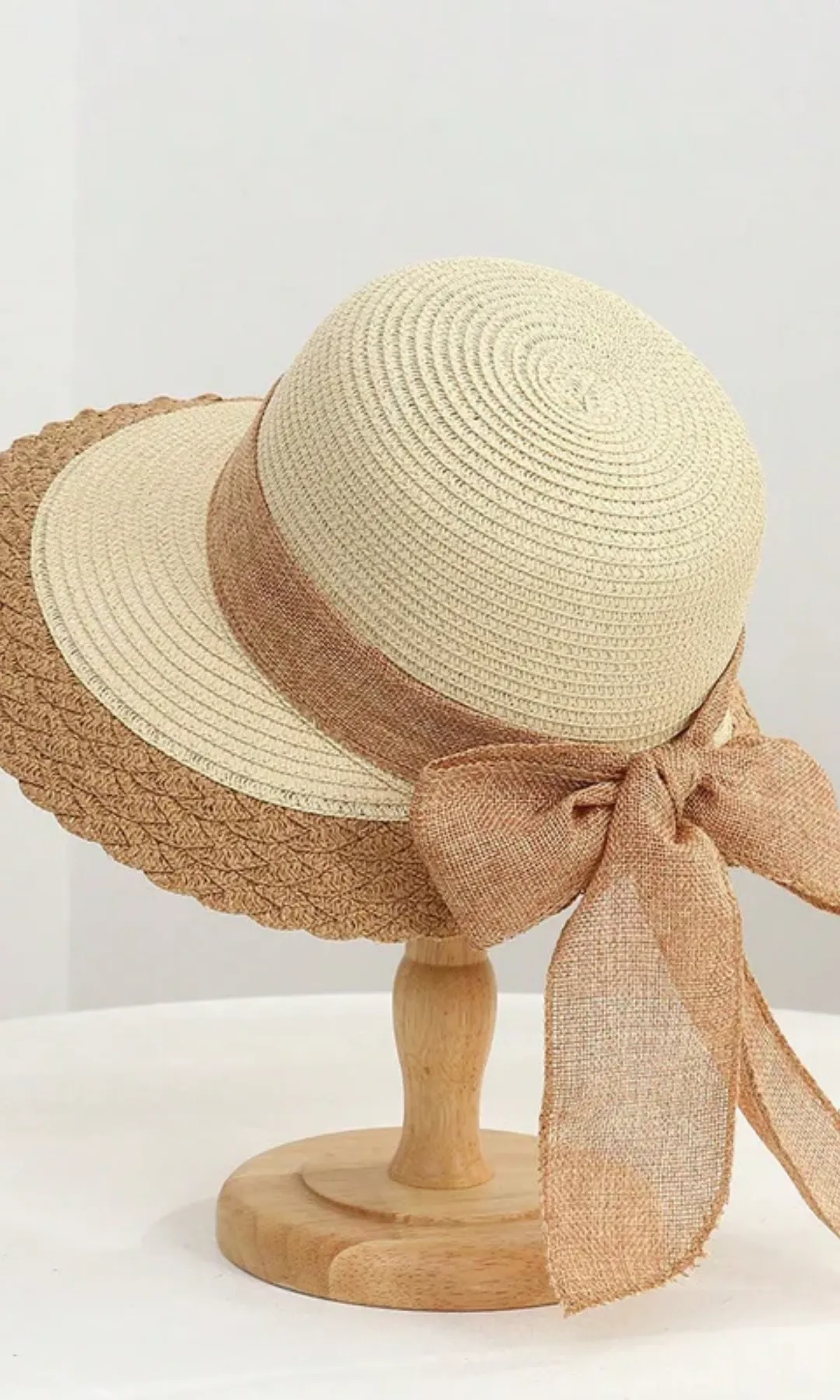 Brivanna – Bow ribbon trim – Straw hat