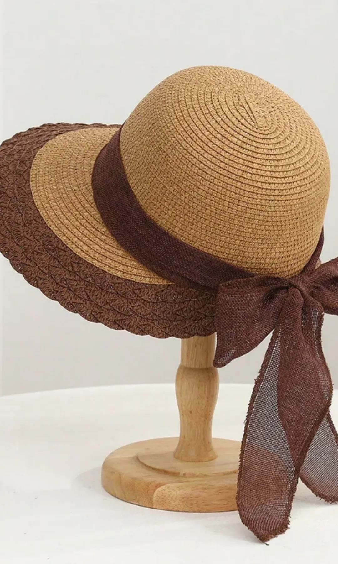 Brivanna – Bow ribbon trim – Straw hat