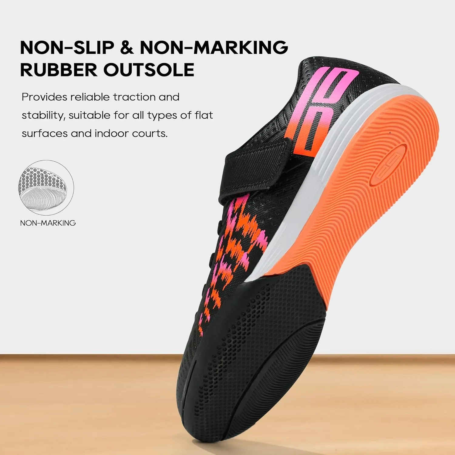 brooman Kids Futsal Indoor Soccer Shoes Boys Girls Soccer Sneakers