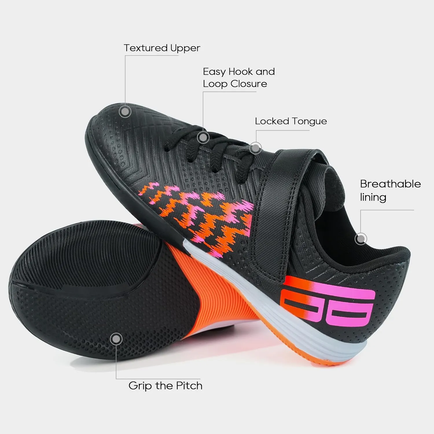 brooman Kids Futsal Indoor Soccer Shoes Boys Girls Soccer Sneakers