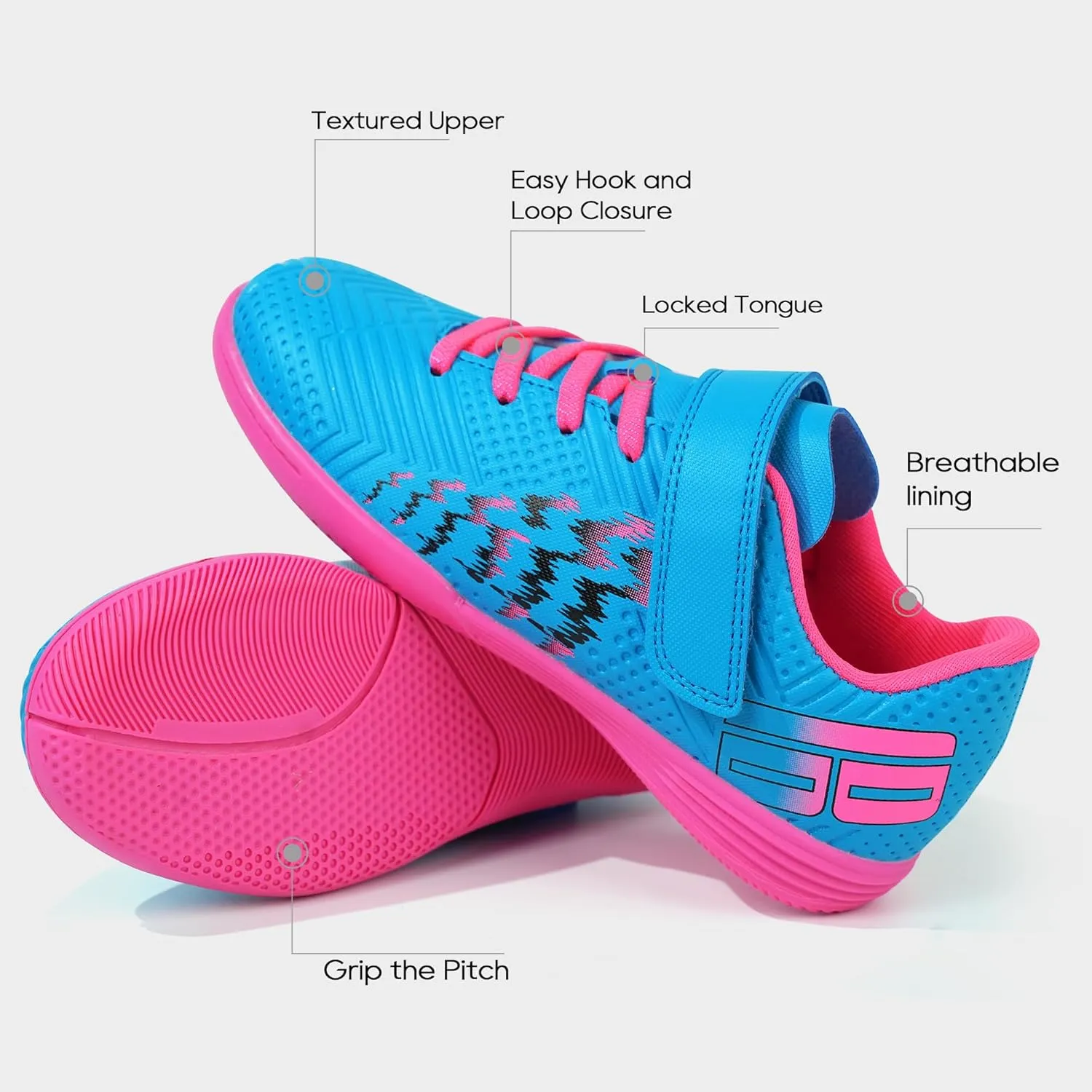 brooman Kids Futsal Indoor Soccer Shoes Boys Girls Soccer Sneakers