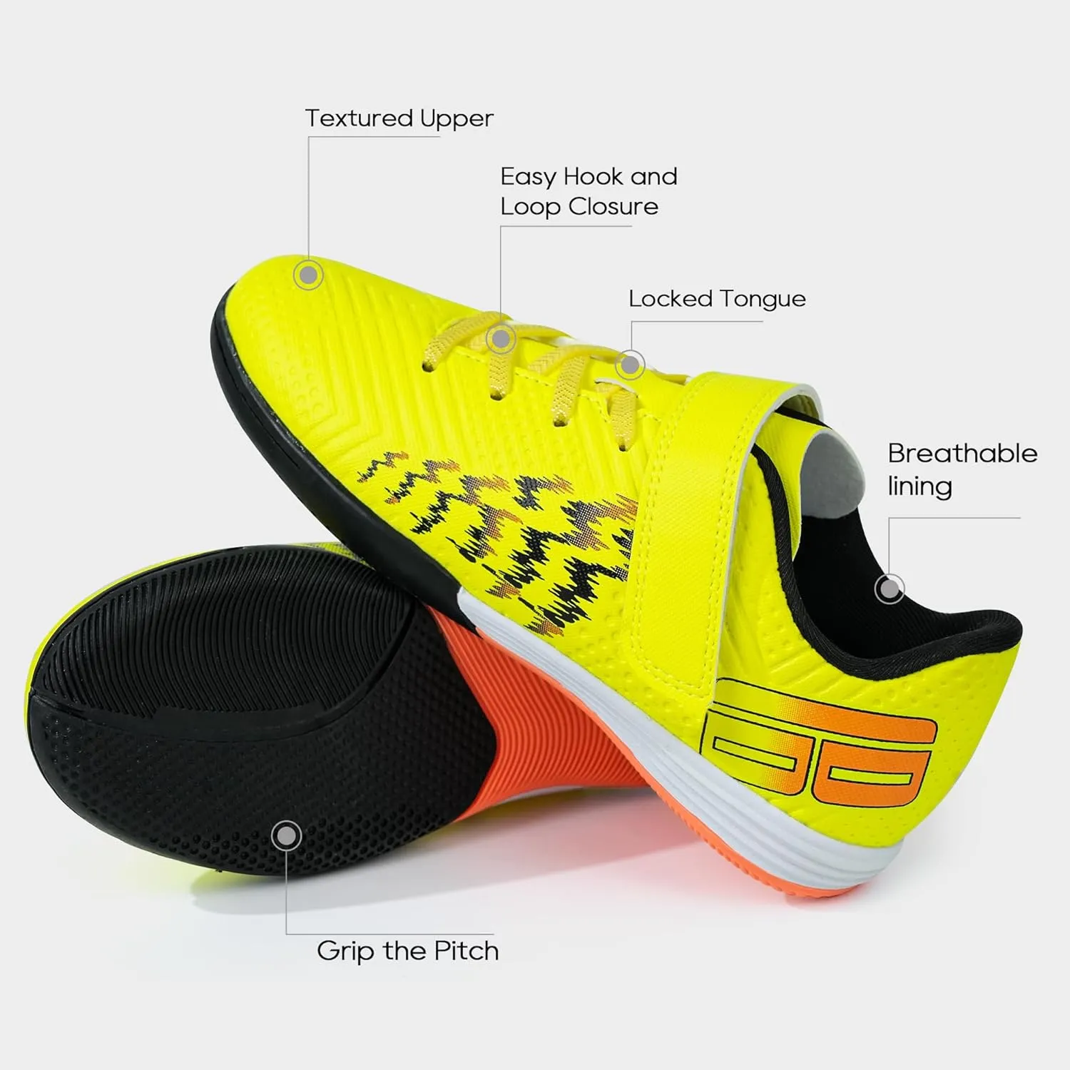 brooman Kids Futsal Indoor Soccer Shoes Boys Girls Soccer Sneakers