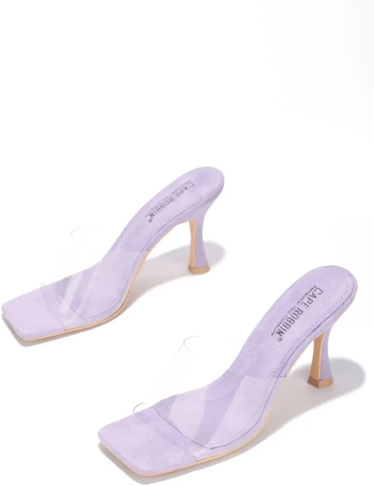 Cape Robbin Clear Sexy High Heels for Women, Transparent Open Toe Shoes Heels for Women