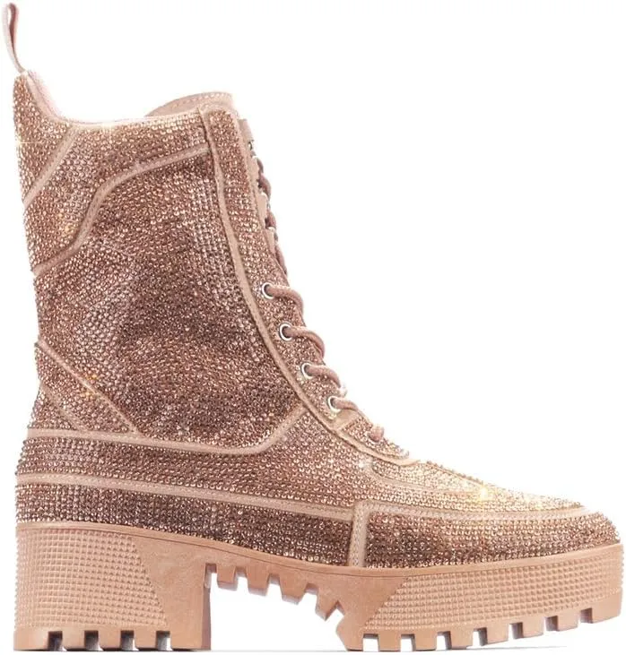 Cape Robbin Kingston Combat Boots for Women, Platform Boots with Chunky Block Heels, Womens High Tops Boots