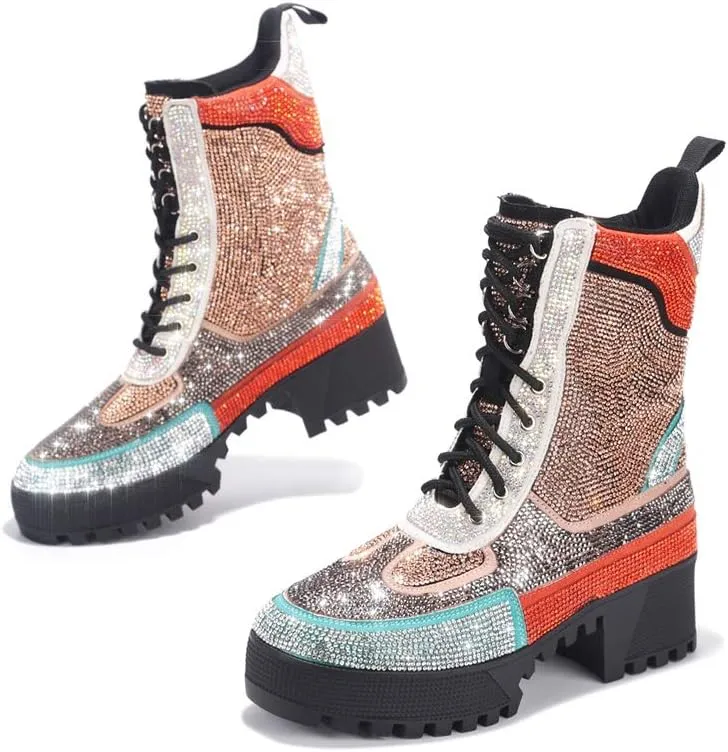 Cape Robbin Kingston Combat Boots for Women, Platform Boots with Chunky Block Heels, Womens High Tops Boots