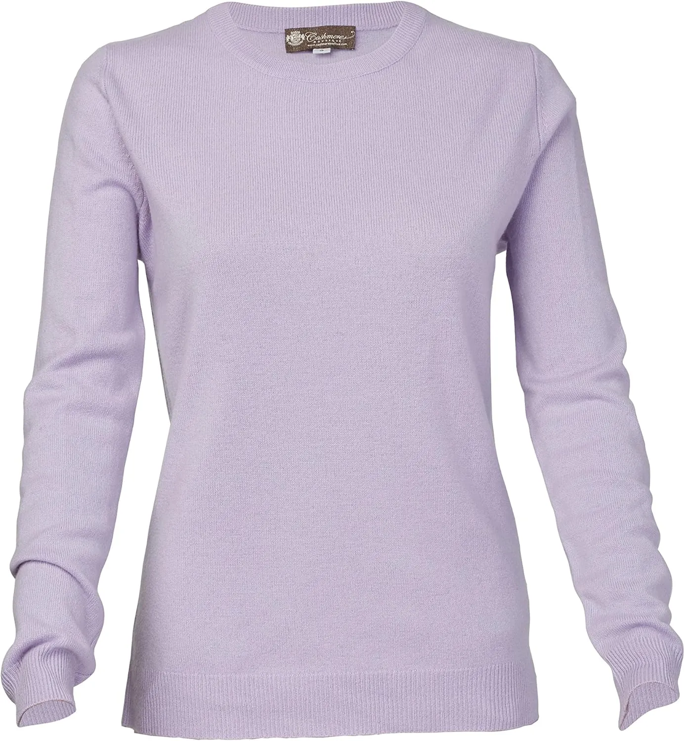 Cashmere Boutique 100% Pure Cashmere Crew Neck Sweater for Women – Long Sleeve, Classic Style, Soft and Warm Pullover Sweater
