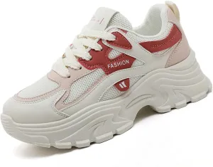Chunky Platform Sneakers for Women Casual Tennis Walking Shoe Comfortable Breathable Durable Wedge Sneaker Fall Shoes