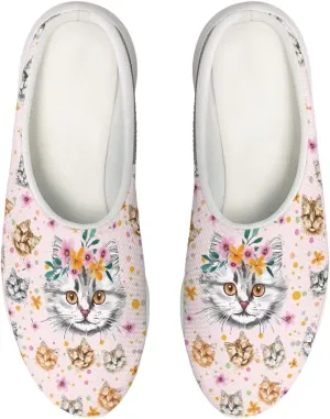 Coloranimal Cute Animal Floral Pattern Pull On Slippers for Women Beach Flat Shoes