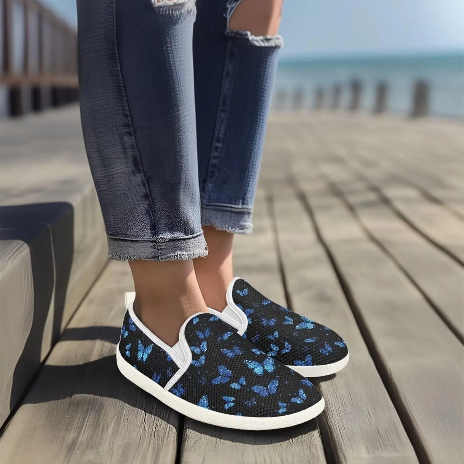Comfort Casual Shoes for Women Slip On Shoes Wide Width Womens Flats Shoes