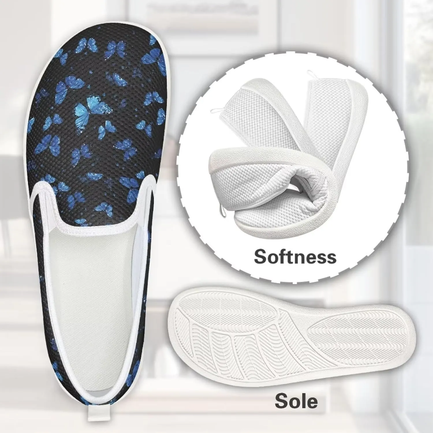 Comfort Casual Shoes for Women Slip On Shoes Wide Width Womens Flats Shoes