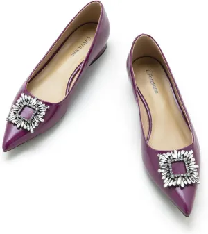 C.Paravano Women's Flats | Ballet Flats for Women | Pointed Toe Shoes for Women | Slip on Shoes Ballet Flats(Size 8.5, Purple A6)
