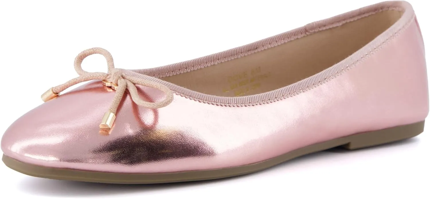 CUSHIONAIRE Women's Dove Bling Bow Flat with  Memory Foam, Wide Widths Available