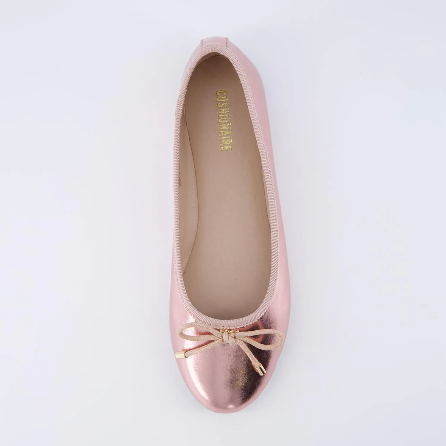 CUSHIONAIRE Women's Dove Bling Bow Flat with  Memory Foam, Wide Widths Available