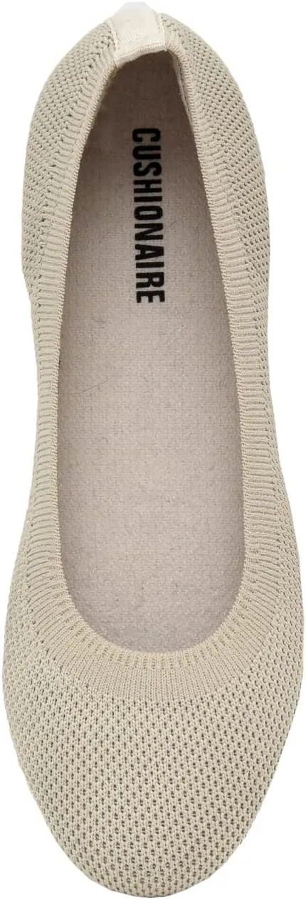 CUSHIONAIRE Women's Tyra Knit Flat with  Memory Foam and Wide Widths Available