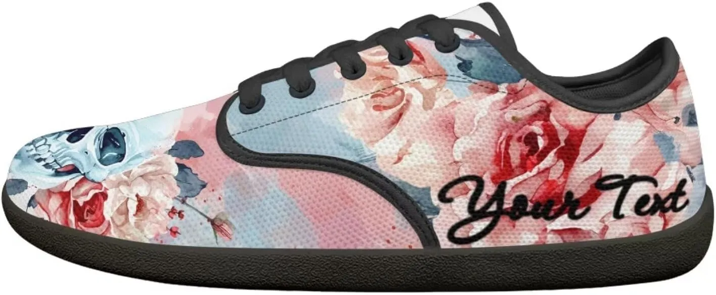 Customized Skull Walking Barefoot Shoes Slip On Business Flats Work Loafers Sneakers for Women Men