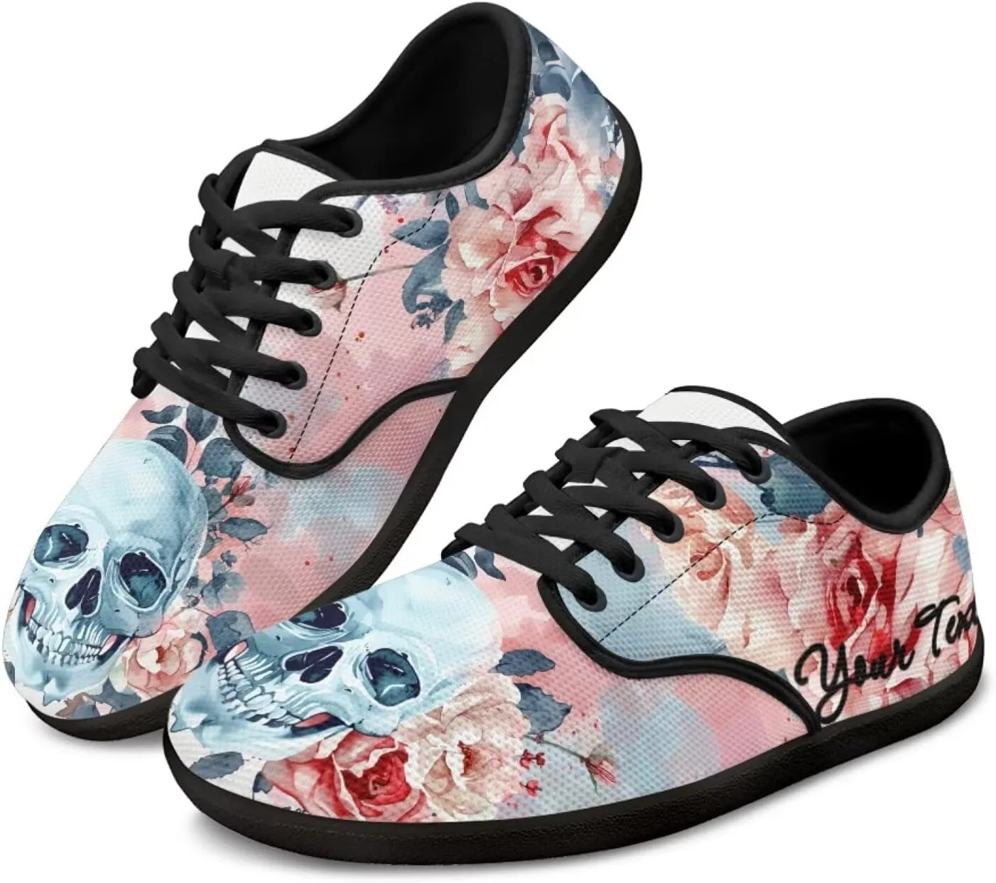 Customized Skull Walking Barefoot Shoes Slip On Business Flats Work Loafers Sneakers for Women Men