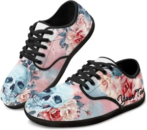 Customized Skull Walking Barefoot Shoes Slip On Business Flats Work Loafers Sneakers for Women Men