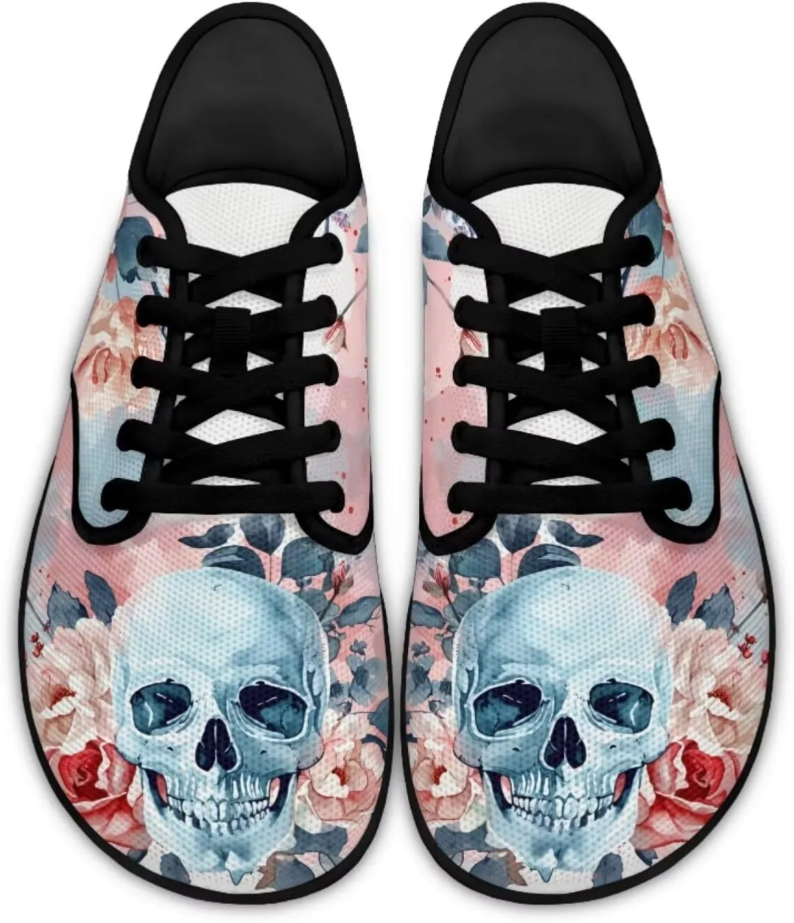 Customized Skull Walking Barefoot Shoes Slip On Business Flats Work Loafers Sneakers for Women Men