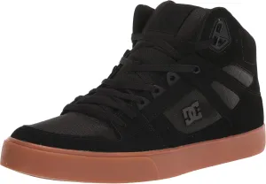 DC Men's Pure High Top Wc Skate Shoes Casual Sneakers, Black/Gum, 12