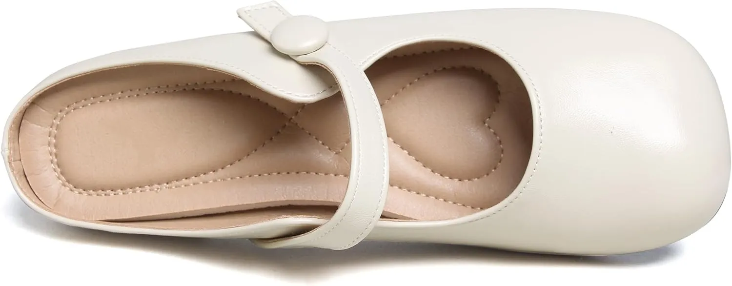 Dear Time Women's Comfortable Flats Mary Jane Shoes Soft Ballets Slip On Shoes Casual