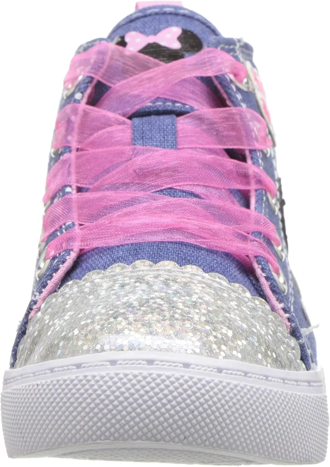Disney Junior Little Girl's Minnie Mouse Denim High Top Sneakers Shoes