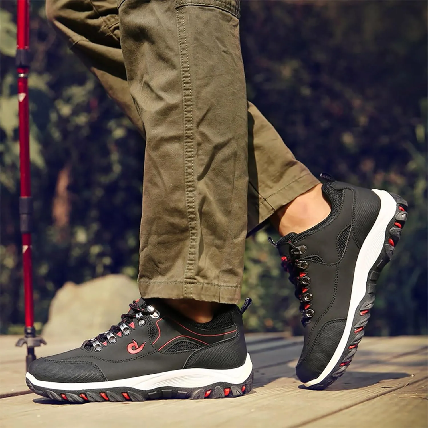 Fashion Men's Outdoor Non Slip Sport Shoes Lace Up Mountaineering Sneakers Sneaker Organizers and Storage Men