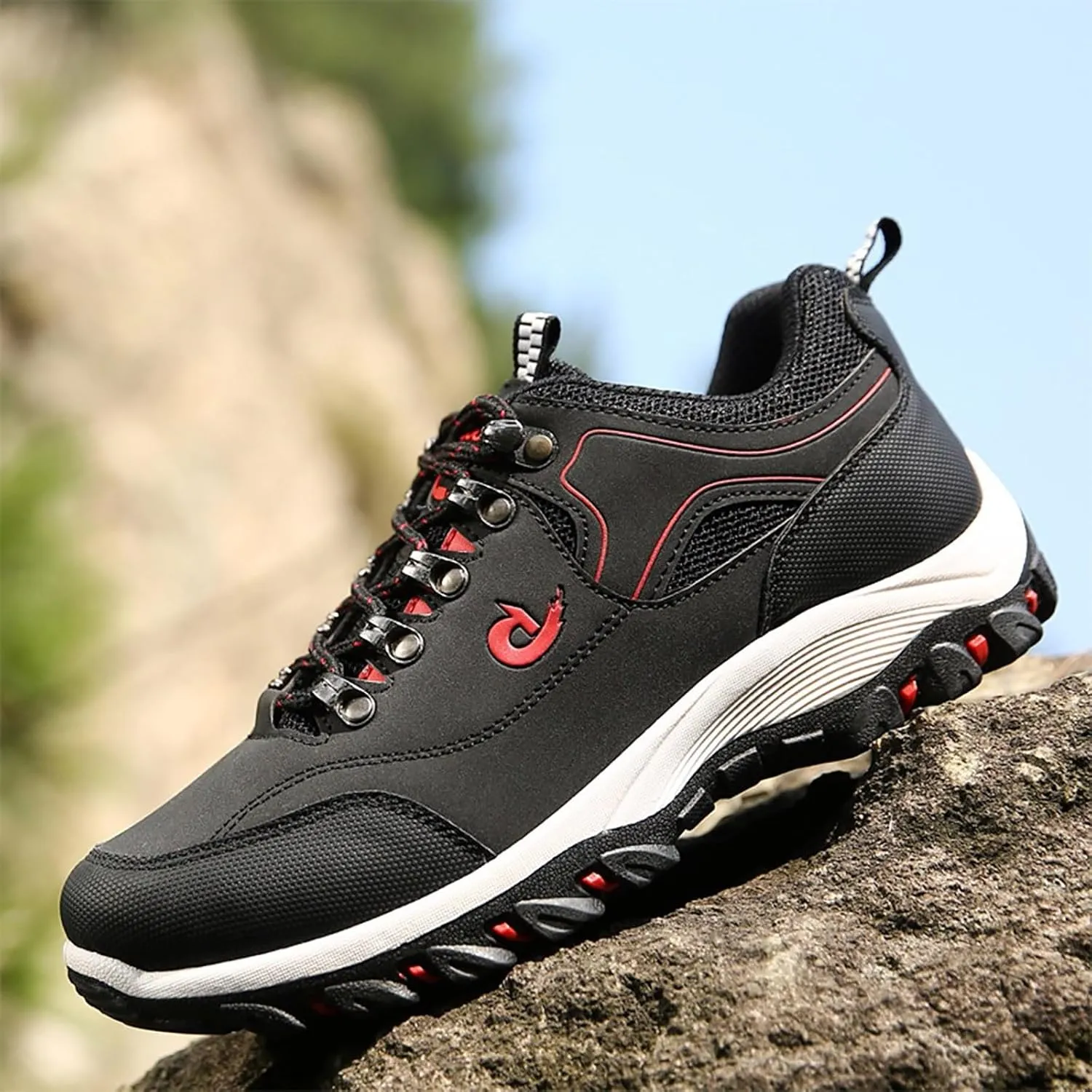 Fashion Men's Outdoor Non Slip Sport Shoes Lace Up Mountaineering Sneakers Sneaker Organizers and Storage Men
