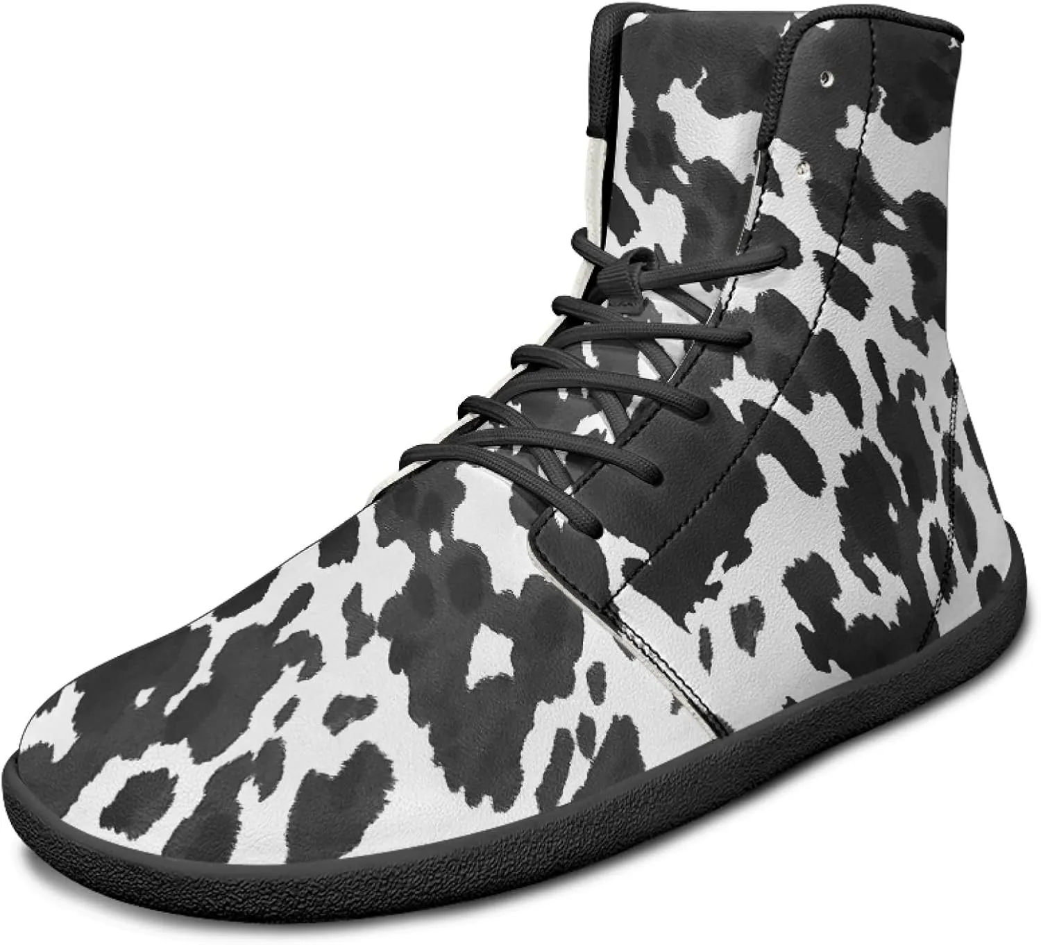 Fashion Print Womens Mens High Top Barefoot Sneakers Flat Shoes
