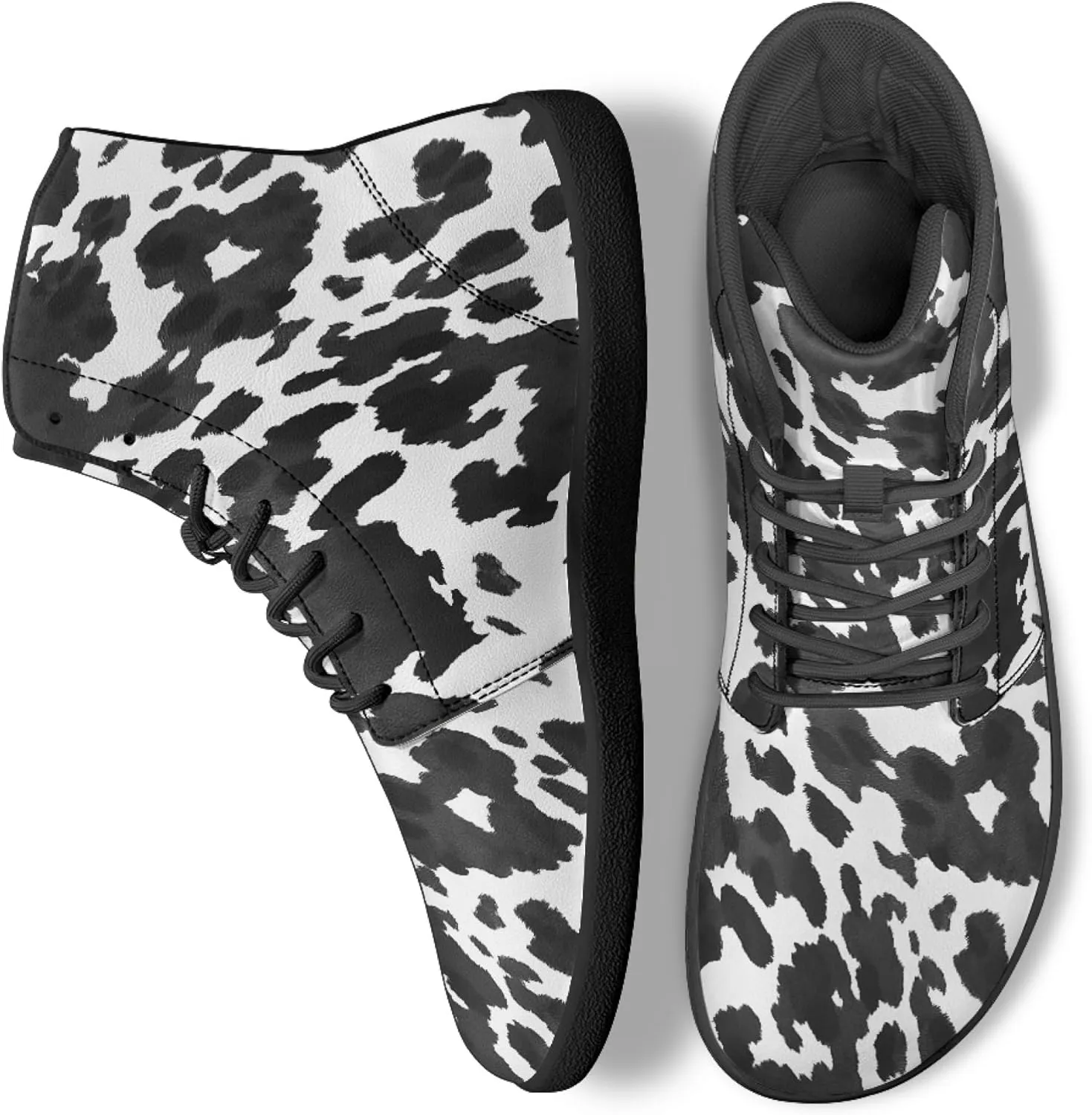 Fashion Print Womens Mens High Top Barefoot Sneakers Flat Shoes