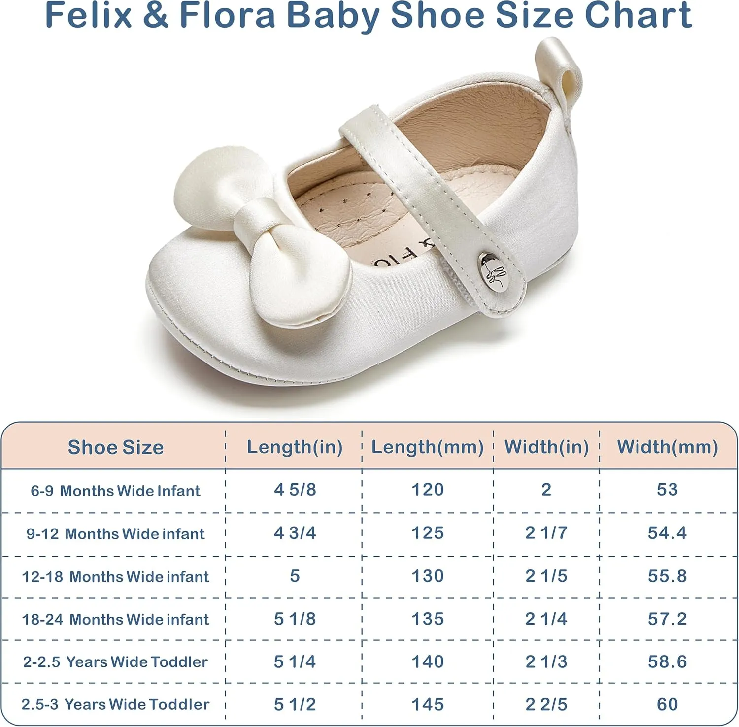 Felix & Flora Soft Sole Baby Shoes - Infant Baby Girls Ballet Flats Moccasinss Rubber Sole Walking Crib Shoes
