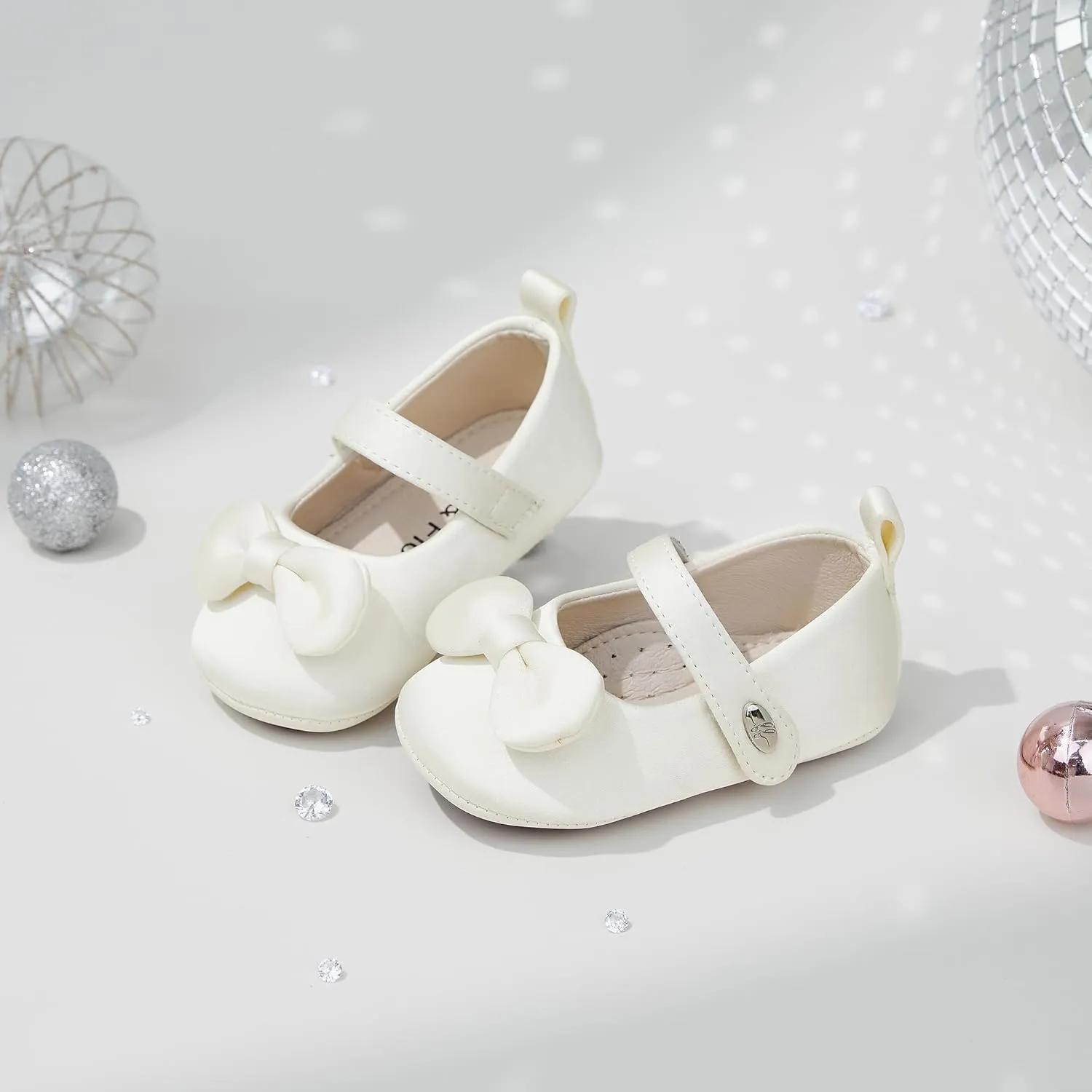 Felix & Flora Soft Sole Baby Shoes - Infant Baby Girls Ballet Flats Moccasinss Rubber Sole Walking Crib Shoes