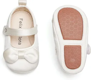 Felix & Flora Soft Sole Baby Shoes - Infant Baby Girls Ballet Flats Moccasinss Rubber Sole Walking Crib Shoes