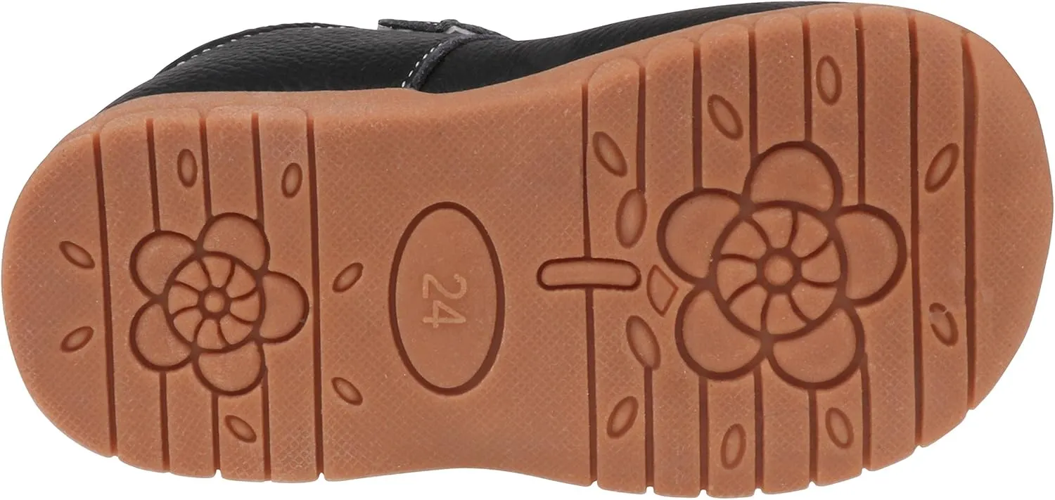 Femizee Girls Leather Bows Design Soft Round Toe Princess Dress Mary Jane Flat Shoes(Toddler/Little Kid)
