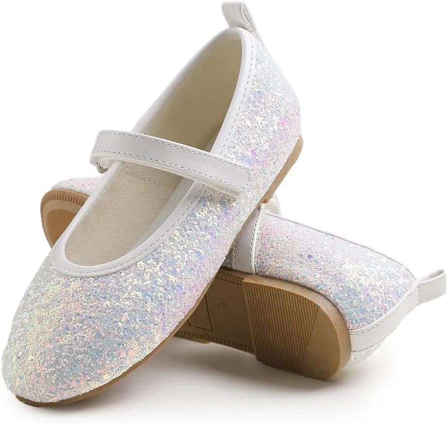 FEVERSOLE Girls Cute Dress Mary Jane Shoes Soft Party Holiday Ballet Flats