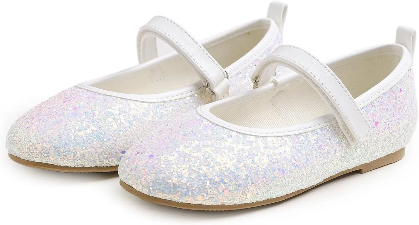 FEVERSOLE Girls Cute Dress Mary Jane Shoes Soft Party Holiday Ballet Flats