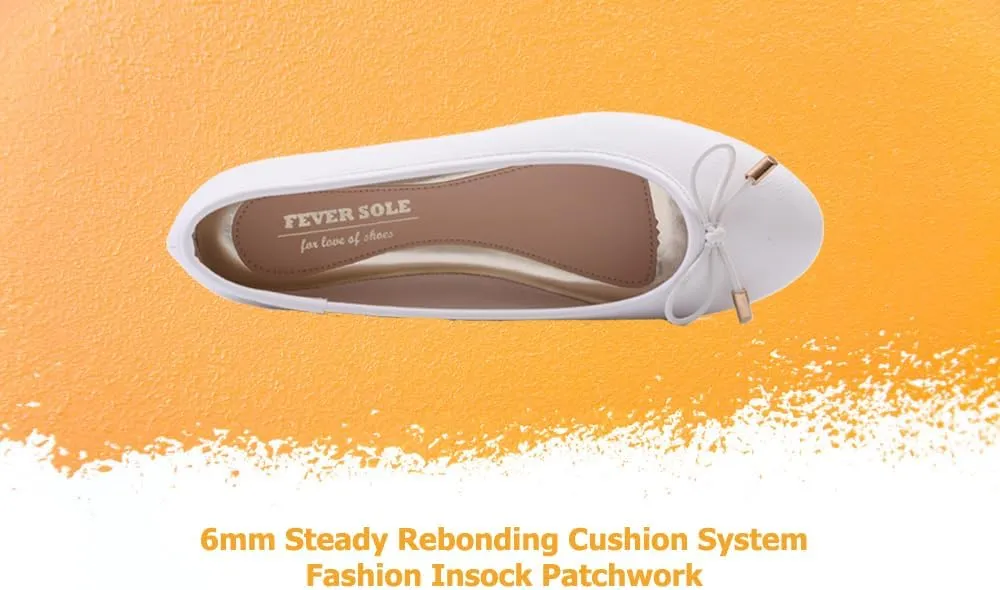 FEVERSOLE Women's Soft Cushion Comfort Round Toe Metal Trim Fashion Ballet Flats Walking Shoes