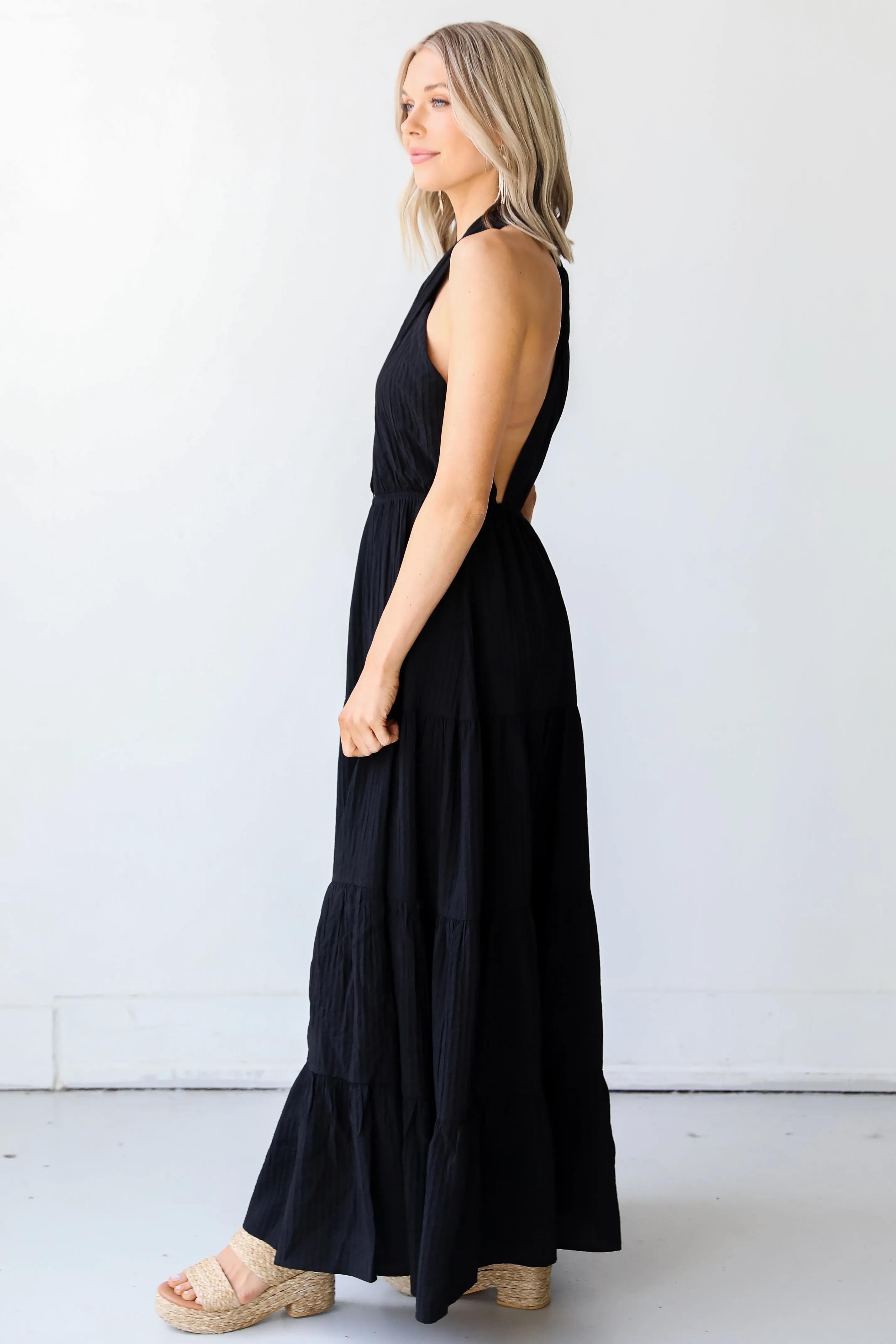 FINAL SALE - Capture Your Attention Halter Maxi Dress