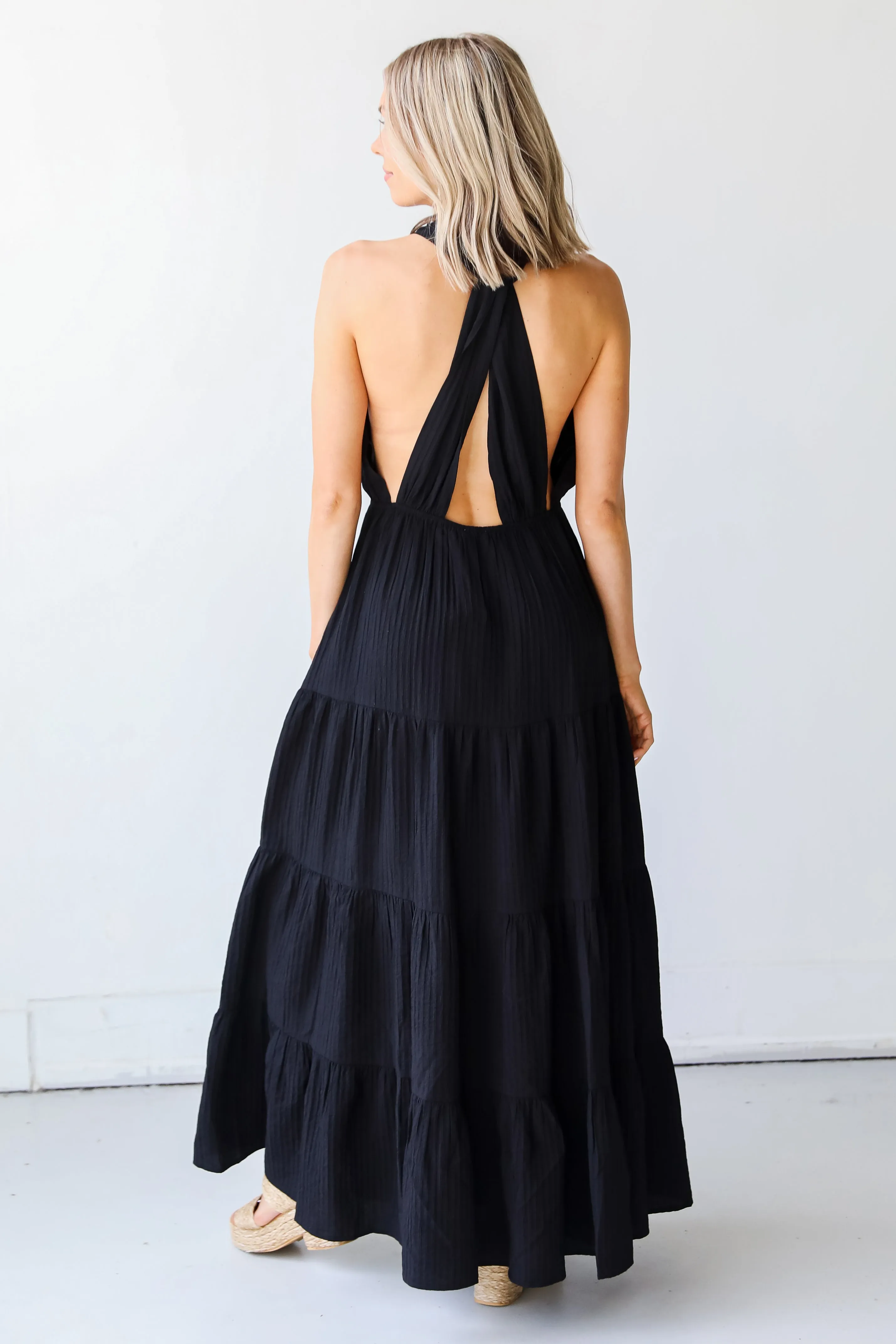 FINAL SALE - Capture Your Attention Halter Maxi Dress