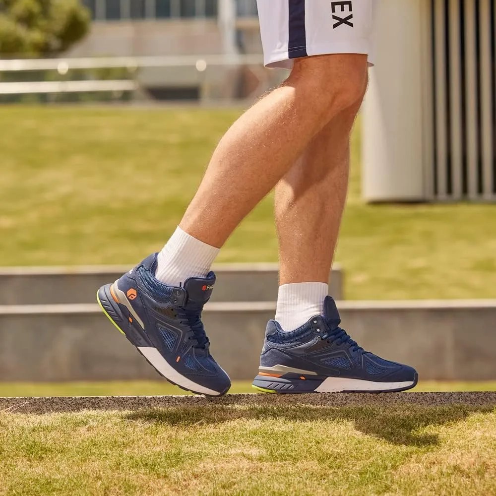 FitVille Wide Basketball Shoes for Men with Flat Feet Extra Wide High-top Sneakers with Ankle Support