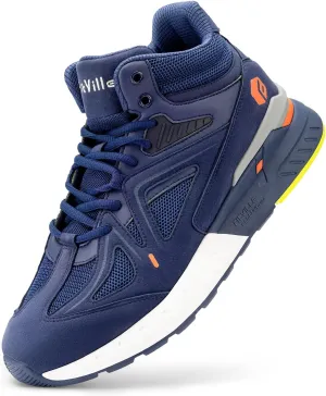 FitVille Wide Basketball Shoes for Men with Flat Feet Extra Wide High-top Sneakers with Ankle Support