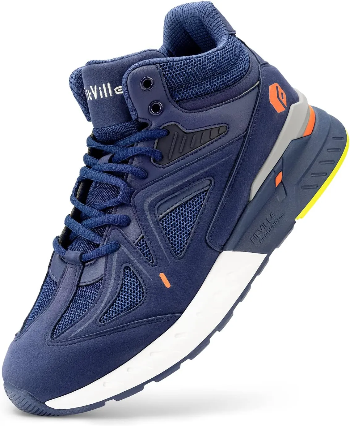 FitVille Wide Basketball Shoes for Men with Flat Feet Extra Wide High-top Sneakers with Ankle Support