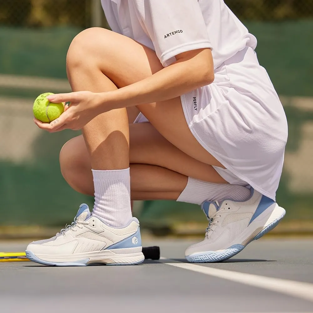 FitVille Wide Pickleball Shoes for Women Tennis Court Shoes with Arch Support for Flat Feet
