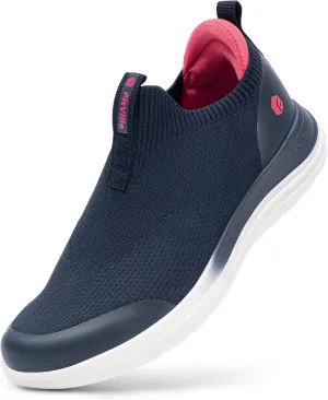 FitVille Women's Extra Wide Slip on Shoes, Wide Walking Shoes Arch Support Casual Sneakers Comfortable Orthopedic Shoe for Plantar Fasciitis Neuropathy