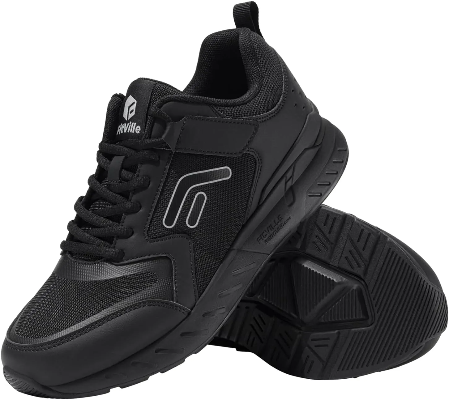 FitVille Women's Walking Shoes Wide Width Sneakers Comfort Diabetic Shoes Plantar Fasciitis Shoes for Flat Feet Heel Pain Relief - Rebound Core V7